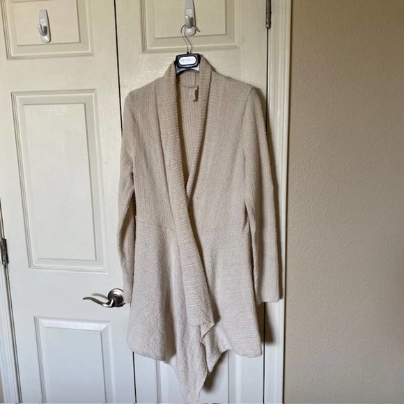 Chico's Women's 1 (Small) Open‎ Cardigan Hi-Low Oatmeal Sparkle - Picture 1 of 8
